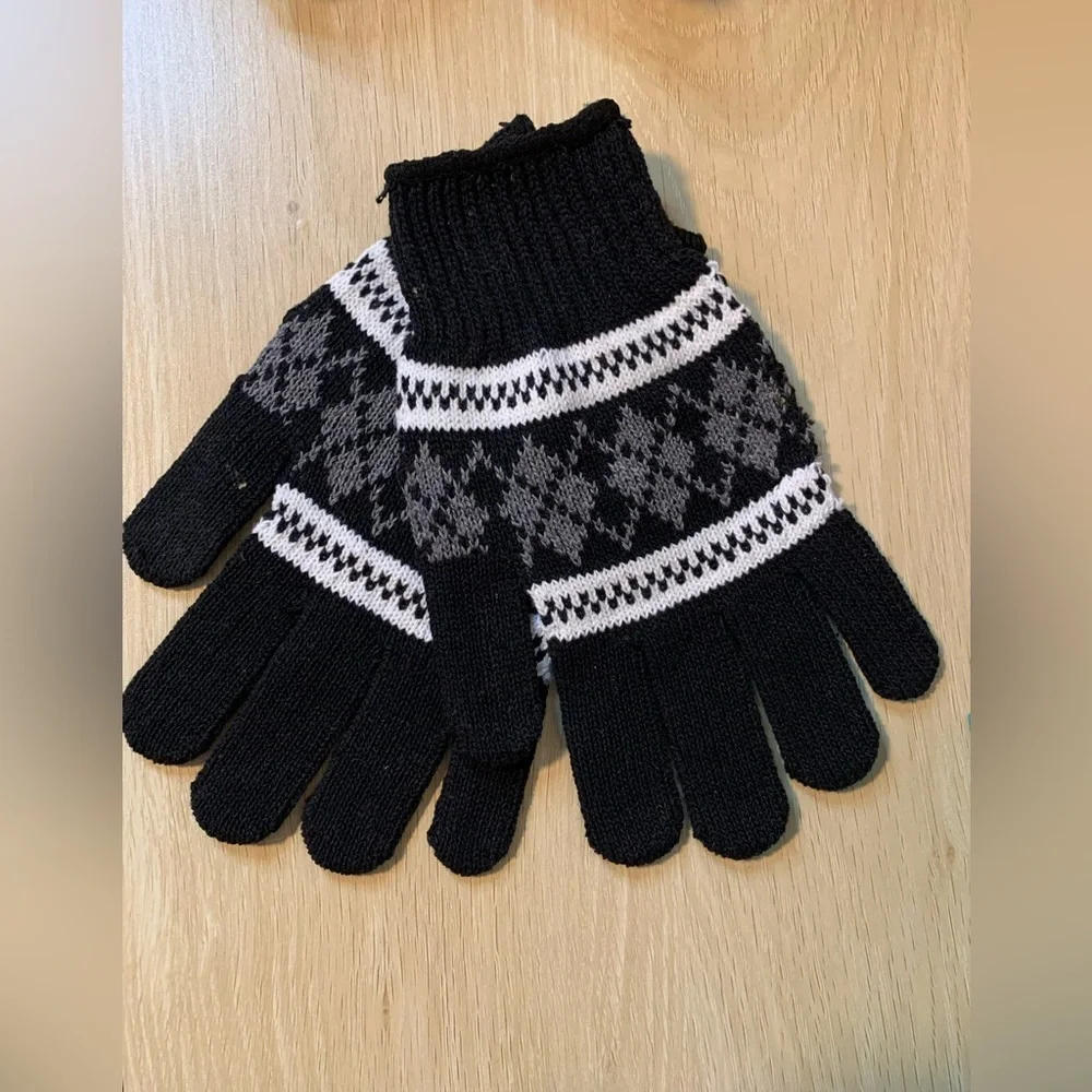 EUC UNBRANDED ARGYLE COTTON GLOVES